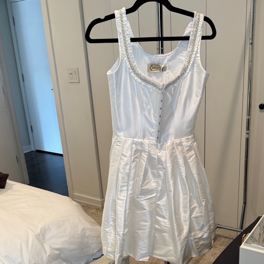 Over the Moon - Annina Electra Mini Dress with Pearl Accents